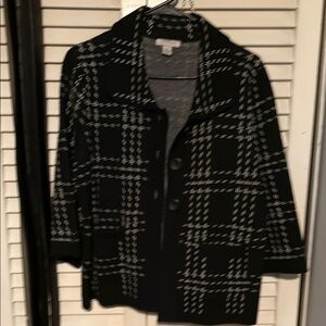 Mercer Street Studio Black and White Blazer Classic Plaid Design